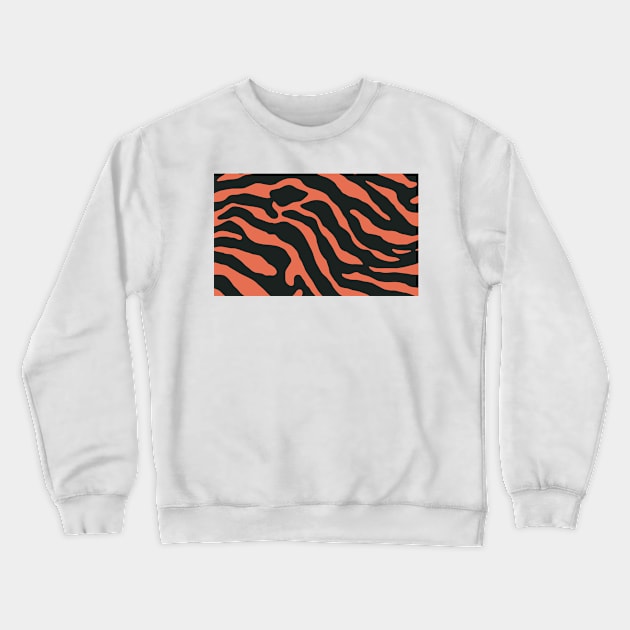 Tiger Skin Pattern Face Mask Pelorous Orange Crewneck Sweatshirt by MAGE